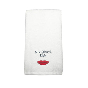 BYFT Embroidered For You Personalised Cotton Towel - Mr. Always Right Design High Quality Embroidery Perfect For Gifting