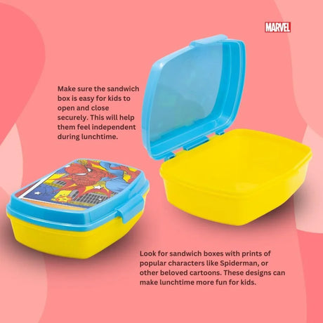 Disney Funny Sandwich Box Spiderman Midnight Flyer 390 Ml