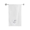 BYFT Embroidered For You Towel Monogrammed Silver Thread Pure Cotton Personalised Initial / Letter / Alphabet Perfect For Gifting
