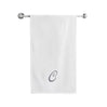 BYFT Embroidered For You Towel Monogrammed Silver Thread Pure Cotton Personalised Initial / Letter / Alphabet Perfect For Gifting