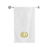 BYFT Embroidered For You Towel Monogrammed Gold Thread Pure Cotton Personalised Initial / Letter / Alphabet Perfect For Gifting