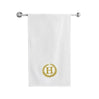 BYFT Embroidered For You Towel Monogrammed Gold Thread Pure Cotton Personalised Initial / Letter / Alphabet Perfect For Gifting