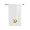 BYFT Embroidered For You Towel Monogrammed Gold Thread Pure Cotton Personalised Initial / Letter / Alphabet Perfect For Gifting
