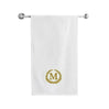 BYFT Embroidered For You Towel Monogrammed Gold Thread Pure Cotton Personalised Initial / Letter / Alphabet Perfect For Gifting