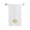 BYFT Embroidered For You Towel Monogrammed Gold Thread Pure Cotton Personalised Initial / Letter / Alphabet Perfect For Gifting
