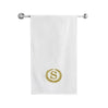 BYFT Embroidered For You Towel Monogrammed Gold Thread Pure Cotton Personalised Initial / Letter / Alphabet Perfect For Gifting
