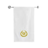 BYFT Embroidered For You Towel Monogrammed Gold Thread Pure Cotton Personalised Initial / Letter / Alphabet Perfect For Gifting