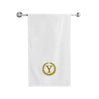 BYFT Embroidered For You Towel Monogrammed Gold Thread Pure Cotton Personalised Initial / Letter / Alphabet Perfect For Gifting