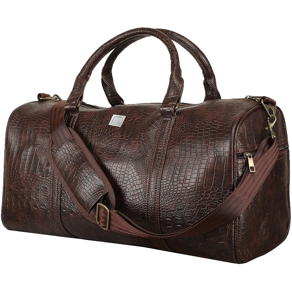 BYFT002371 CROCO BROWN Duffle Bags Brown Set of 1 A.webp
