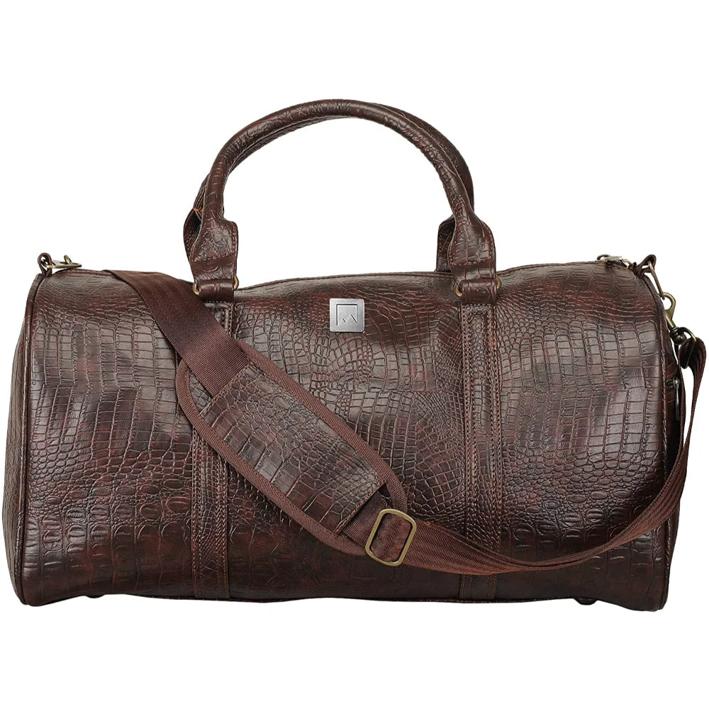 BYFT002371 CROCO BROWN Duffle Bags Brown Set of 1.webp