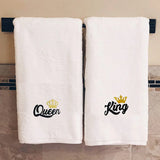 BYFT Embroidered For You Personalised Couple Towel - King & Queen Design High Quality Embroidery Perfect For Gifting