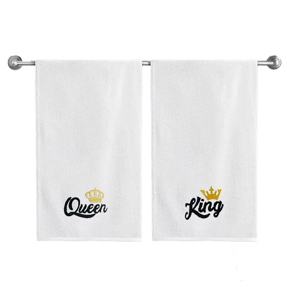 BYFT Embroidered For You Personalised Couple Towel - King & Queen Design High Quality Embroidery Perfect For Gifting