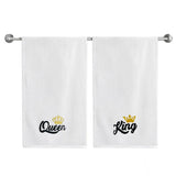 BYFT Embroidered For You Personalised Couple Towel - King & Queen Design High Quality Embroidery Perfect For Gifting