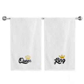 BYFT Embroidered For You Personalised Couple Towel - King & Queen Design High Quality Embroidery Perfect For Gifting