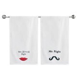 BYFT Embroidered For You Personalised Couple Towel - Mr. Right & Mrs. Always Right Design High Quality Embroidery Perfect For Gifting