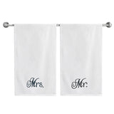 BYFT Embroidered For You Personalised Couple Towel - Mr. & Mrs. Design High Quality Embroidery Perfect For Gifting