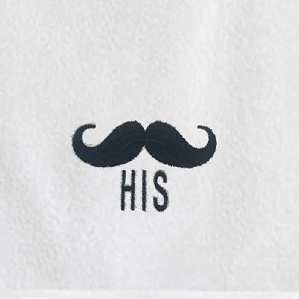 BYFT Embroidered For You Personalised Couple Towel - His Moustache & Her Lips Design High Quality Embroidery Perfect For Gifting