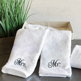 BYFT Embroidered For You Personalised Couple Towel - Mr. & Mrs. Design High Quality Embroidery Perfect For Gifting