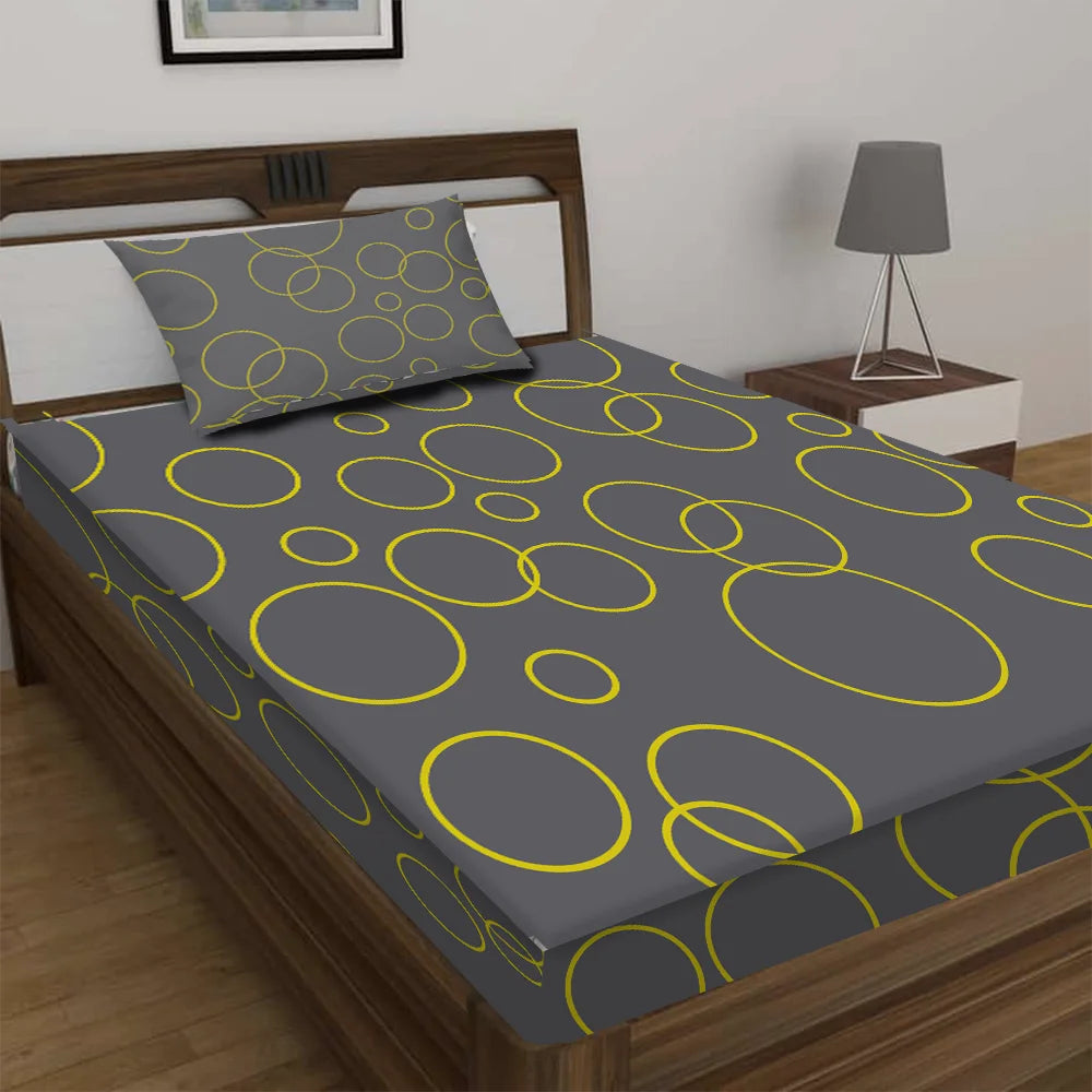 BYFT Orchard Luxury - Polka Dots Bed Sheet (150 x 230 Cm) with Pillow Case (50 x 75 Cm)| Polycotton, 144 TC, Soft & Luxurious Bed Linen