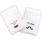 BYFT Embroidered For You Personalised Couple Towel - Mr. Right & Mrs. Always Right Design High Quality Embroidery Perfect For Gifting