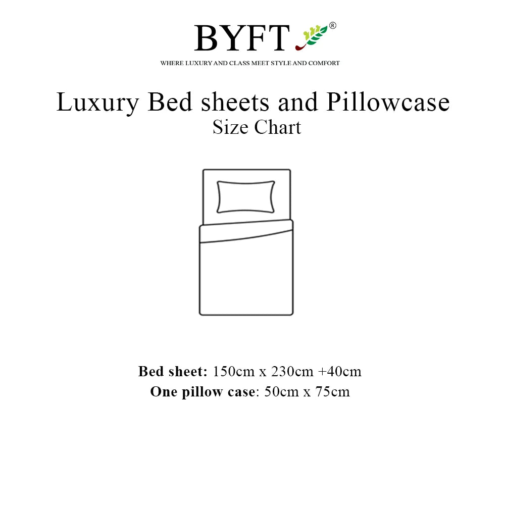 BYFT Orchard Luxury - Autumn Leaves Bed Sheet (150 x 230 Cm) with Pillow Case (50 x 75 Cm)| Polycotton, 144 TC, Soft & Luxurious Bed Linen