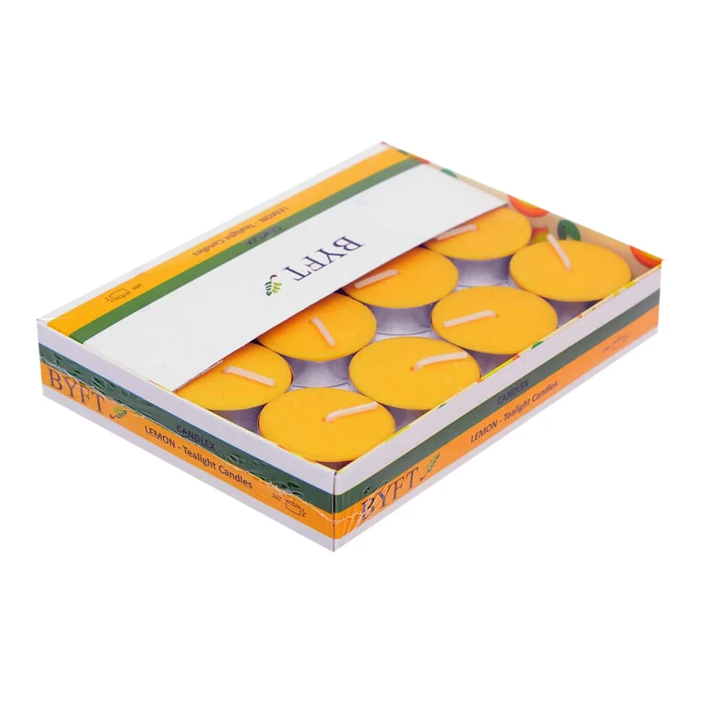 BYFT Lemon Scented Tea Light Candles