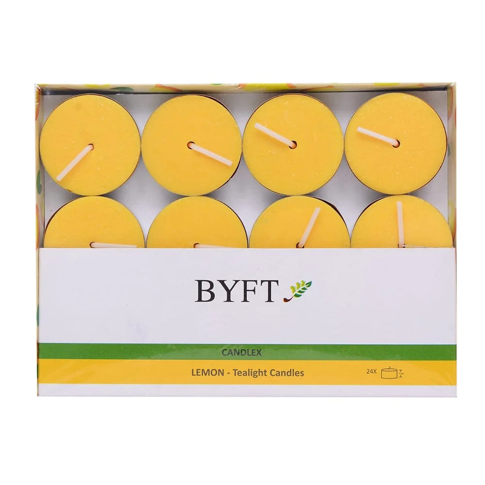 BYFT Lemon Scented Tea Light Candles