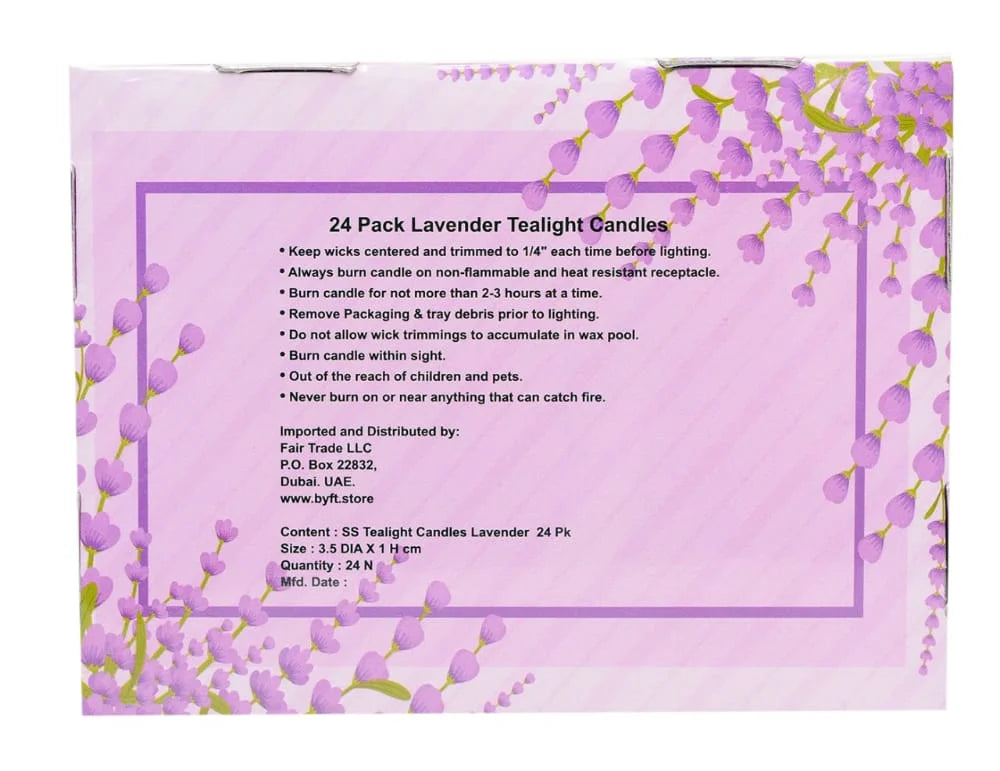 BYFT Lavender Scented Tea Light Candles