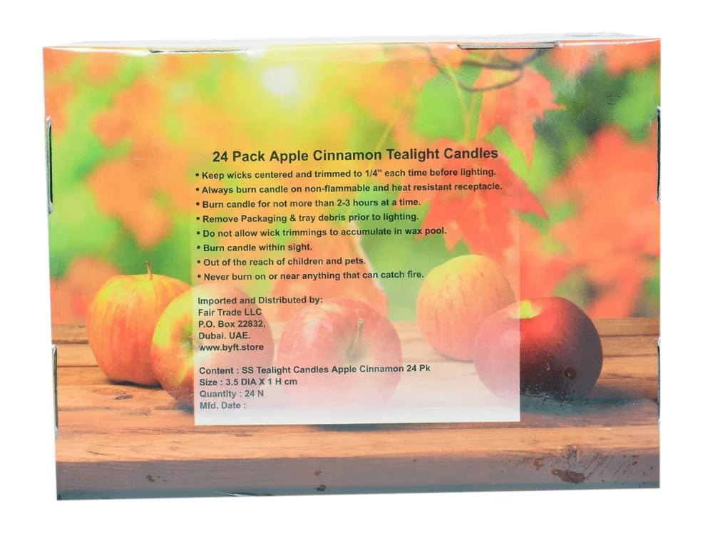 BYFT Apple Cinnamon Scented Tea Light Candles