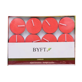 BYFT Apple Cinnamon Scented Tea Light Candles