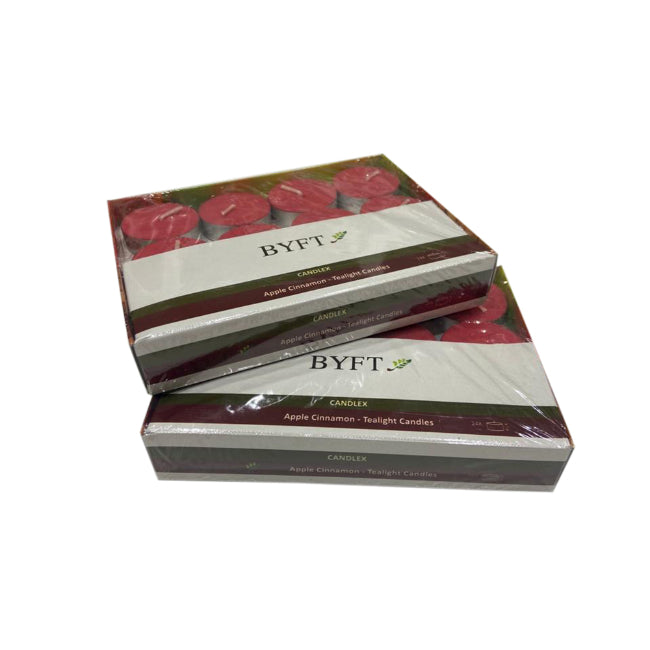 BYFT Apple Cinnamon Scented Tea Light Candles