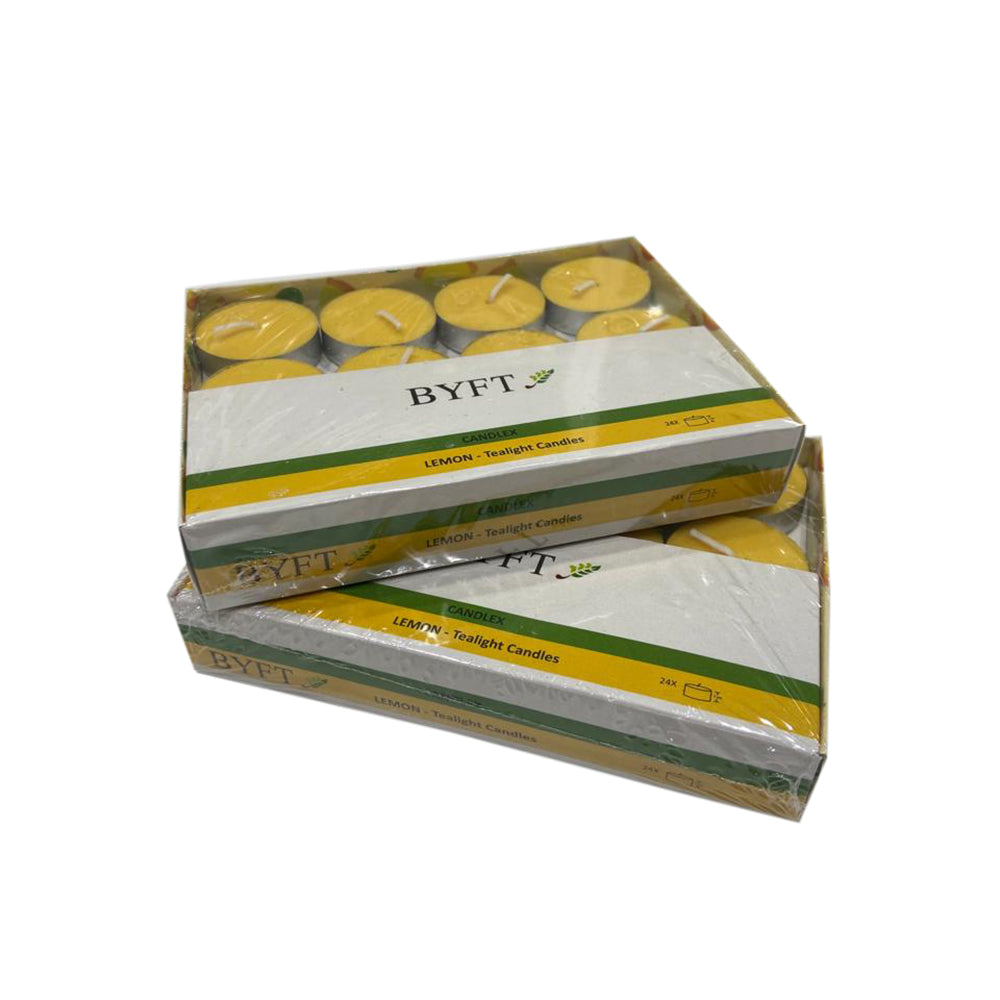 BYFT Lemon Scented Tea Light Candles