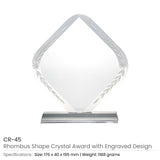 BYFT004214 Rhombus Shaped Crystal Awards Transparent Set of 1 A.jpg