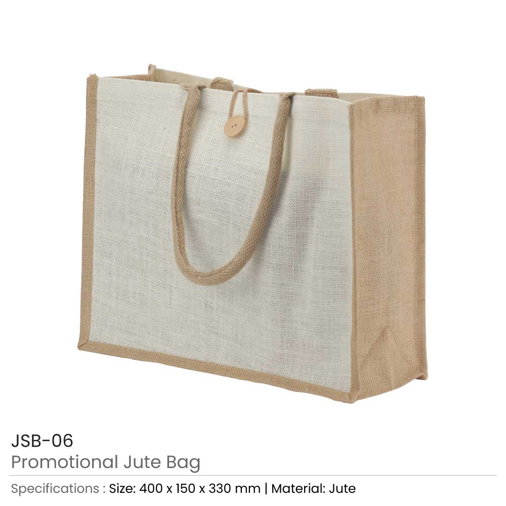 BYFT004222 Jute Bag White Beige 40 x 33 x 15 Cm Set of 1 B.jpg