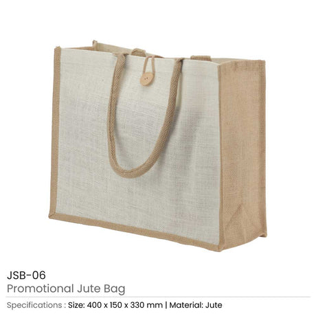 BYFT004222 Jute Bag White Beige 40 x 33 x 15 Cm Set of 1 B.jpg