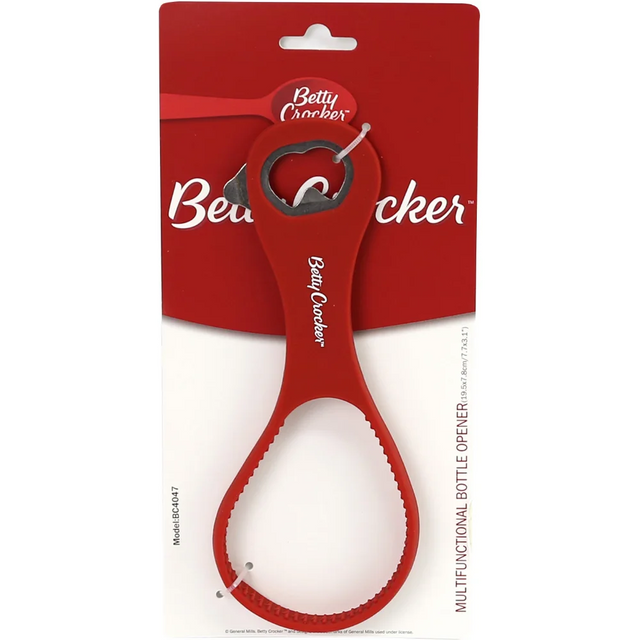 Betty Crocker Silicone Bottle Opener - 19.5 x 7.5 Cm Ergonomic Grip