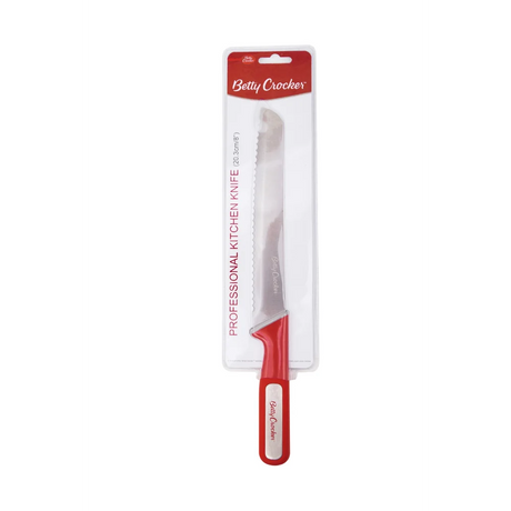 Betty Crocker Stainless Steel Bread Knife with TPR Handle - 20.5 Cm