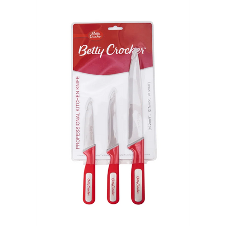 Betty Crocker Stainless Steel 3-Piece Kitchen Knife Set