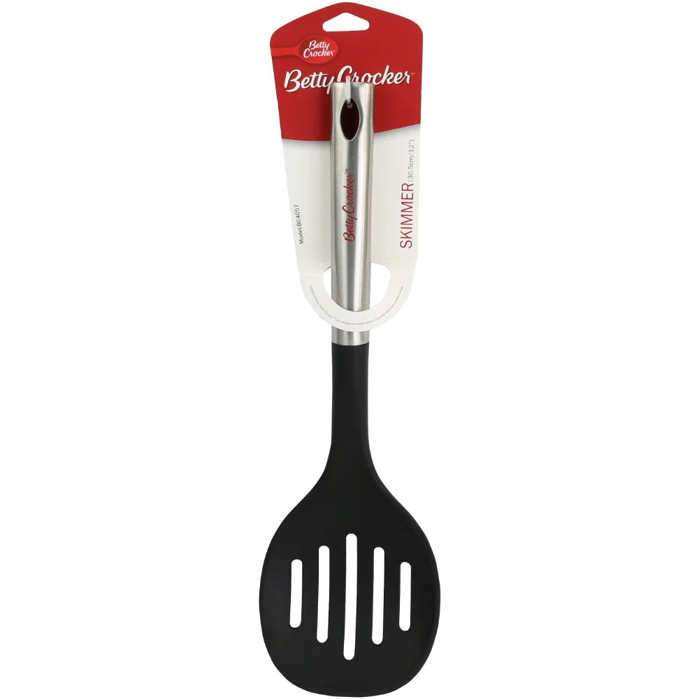 Betty Crocker Nylon Slotted Spoon with Stainless Handle - 35 x 10.8 Cm