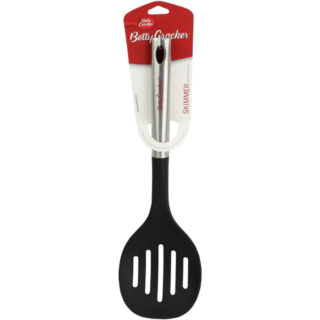 Betty Crocker Nylon Slotted Spoon with Stainless Handle - 35 x 10.8 Cm