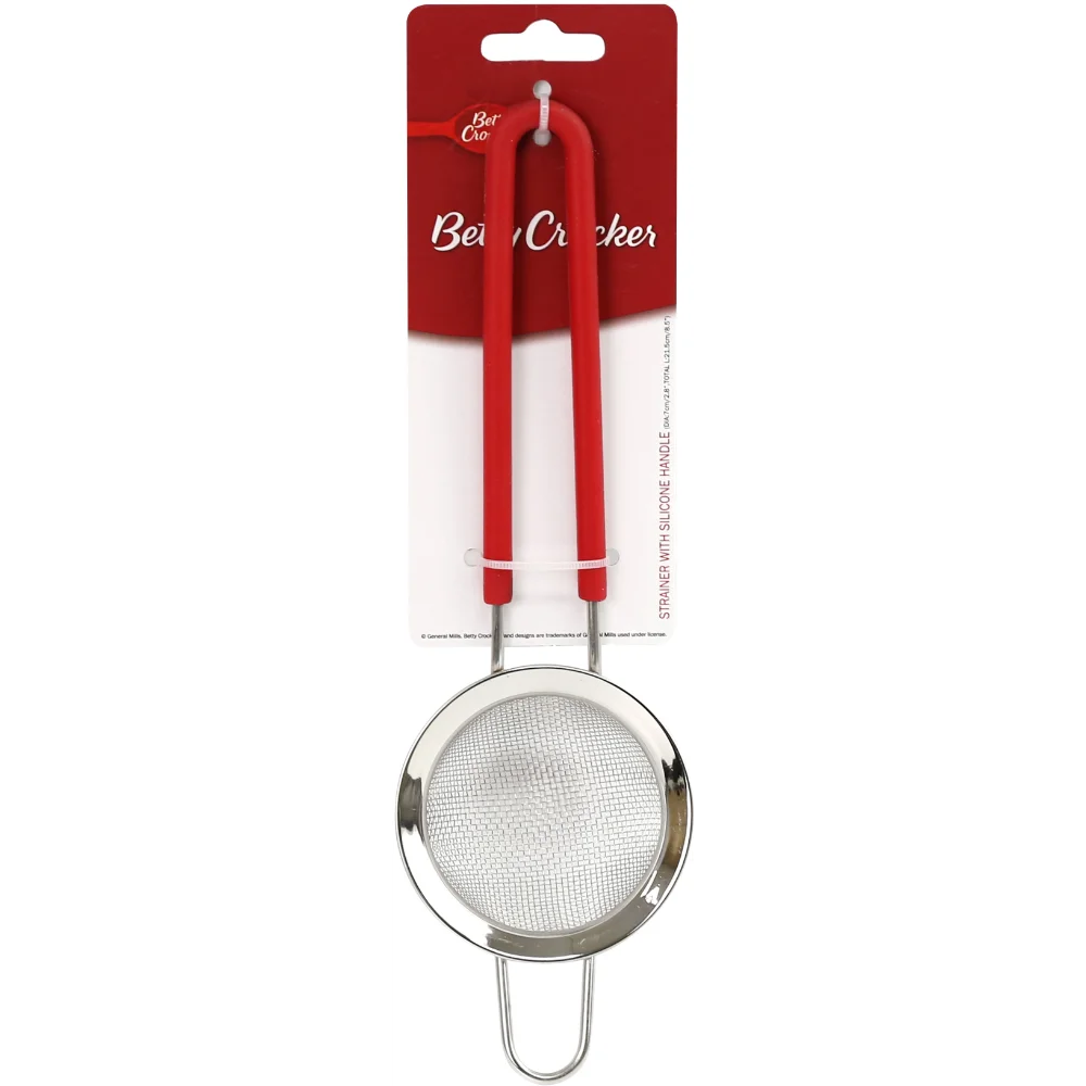 Betty Crocker Stainless Steel Strainer with Silicone Handle