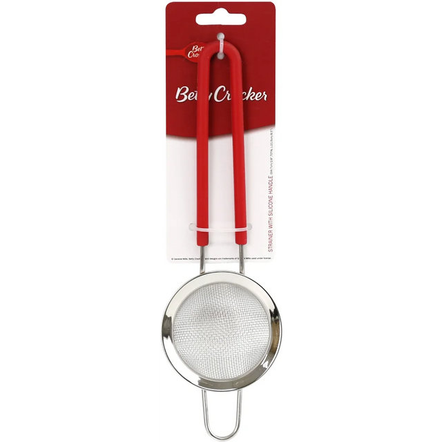 Betty Crocker Stainless Steel Strainer with Silicone Handle