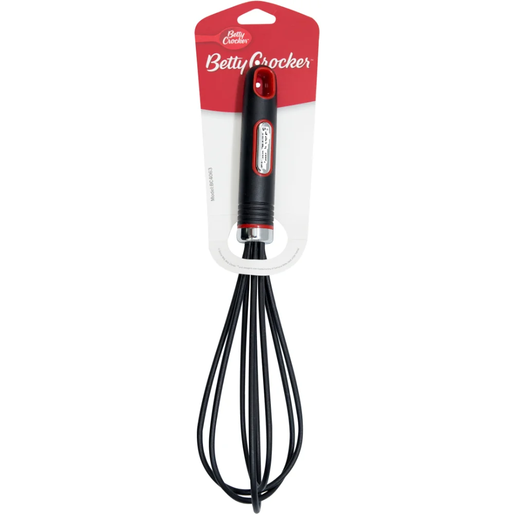 Betty Crocker Nylon Whisk with TPR Handle - 28.5 x 8 Cm