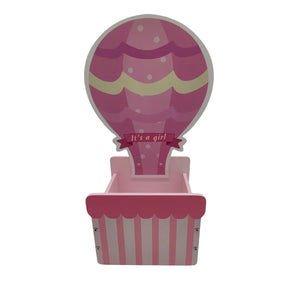 BYFT Baby Girl Welcome Hamper Balloon Tray | Cotton Towels, Teddy Bear & Baby Care Essentials