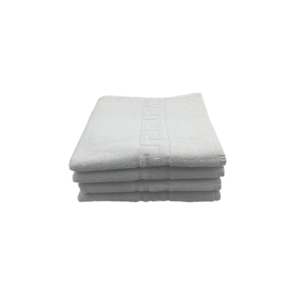 BYFT Magnolia Cotton Towel Set Jacquard Greek Design Luxury - Soft, Absorbent, Quick-Dry Bath Linen