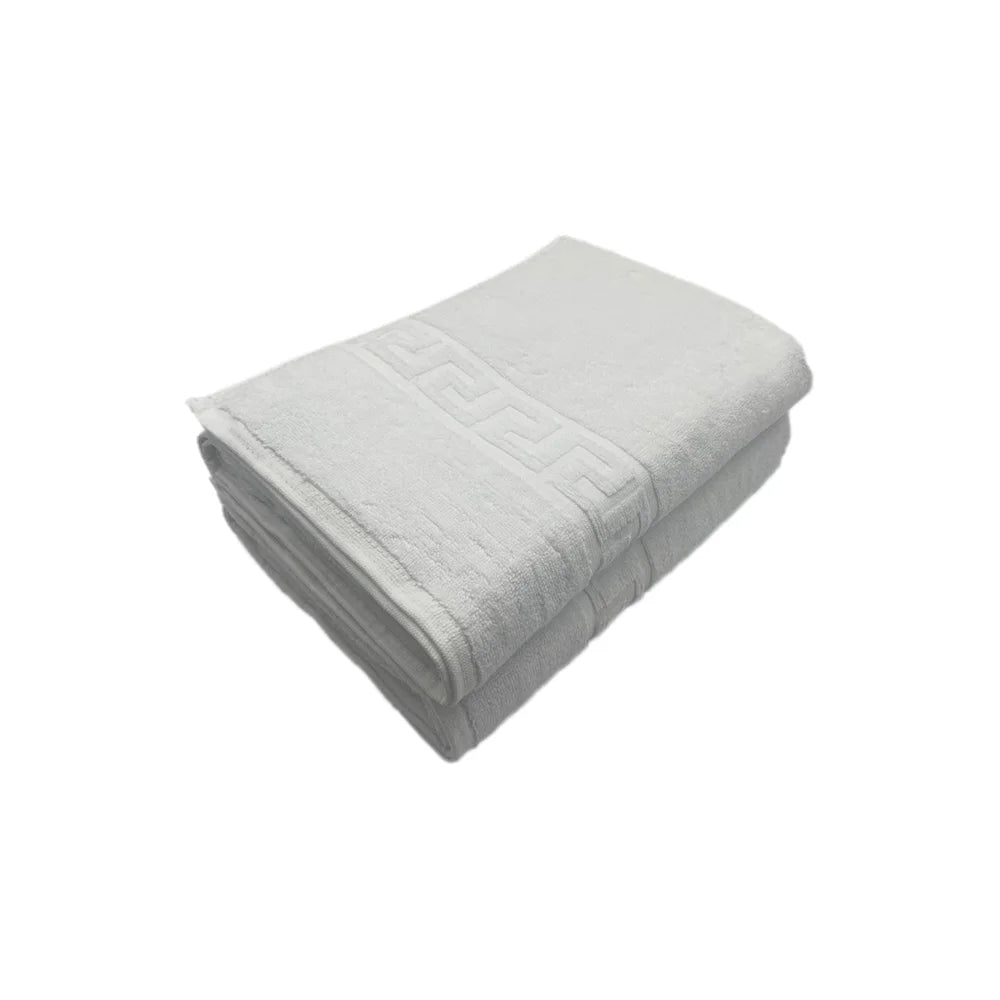 BYFT Magnolia Cotton Towel Set Jacquard Greek Design Luxury - Soft, Absorbent, Quick-Dry Bath Linen