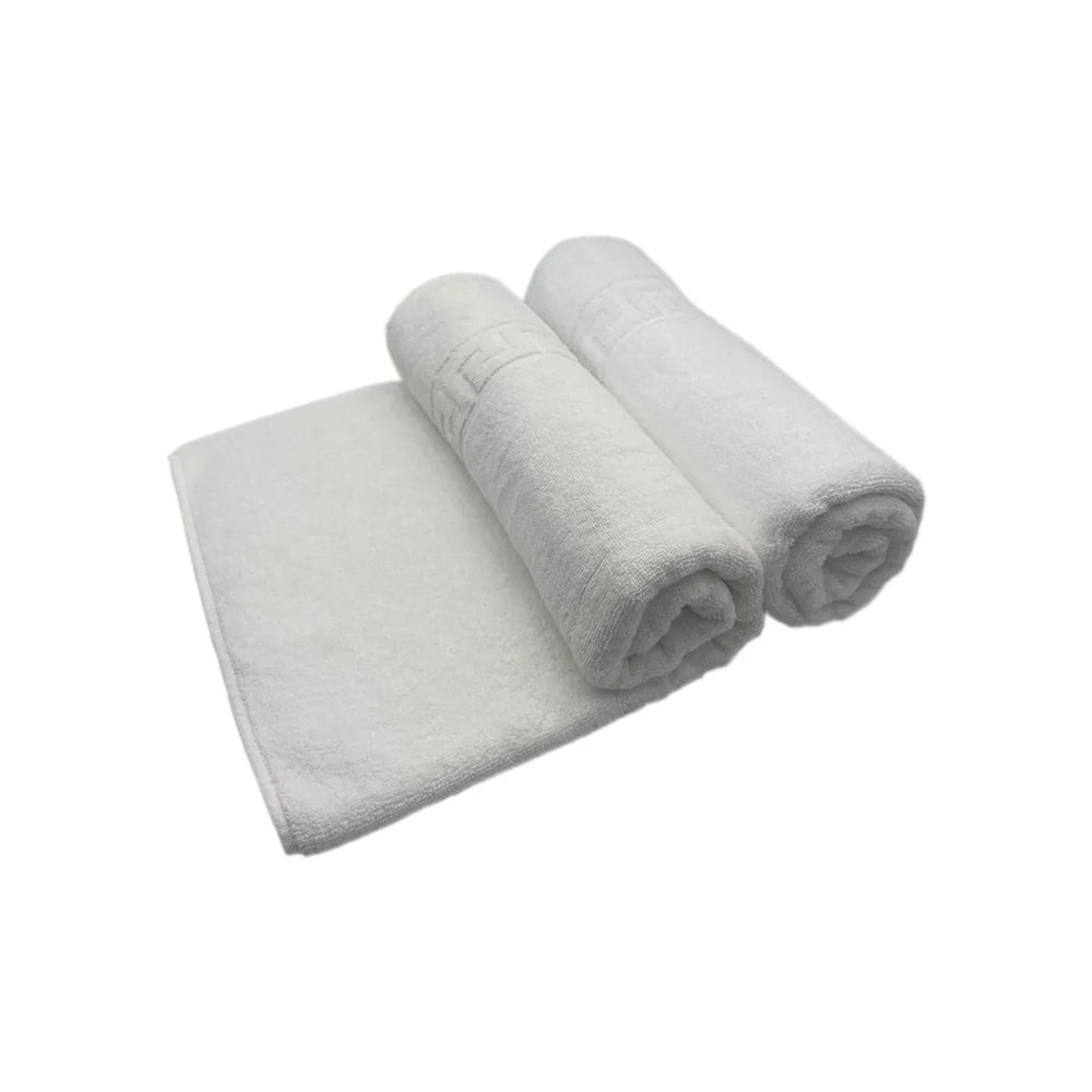 BYFT Magnolia Cotton Towel Set Jacquard Greek Design Luxury - Soft, Absorbent, Quick-Dry Bath Linen