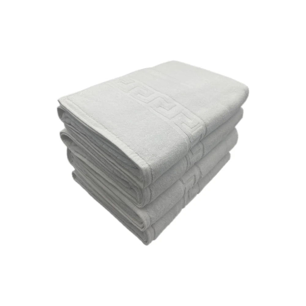 BYFT Magnolia Cotton Towel Set Jacquard Greek Design Luxury - Soft, Absorbent, Quick-Dry Bath Linen