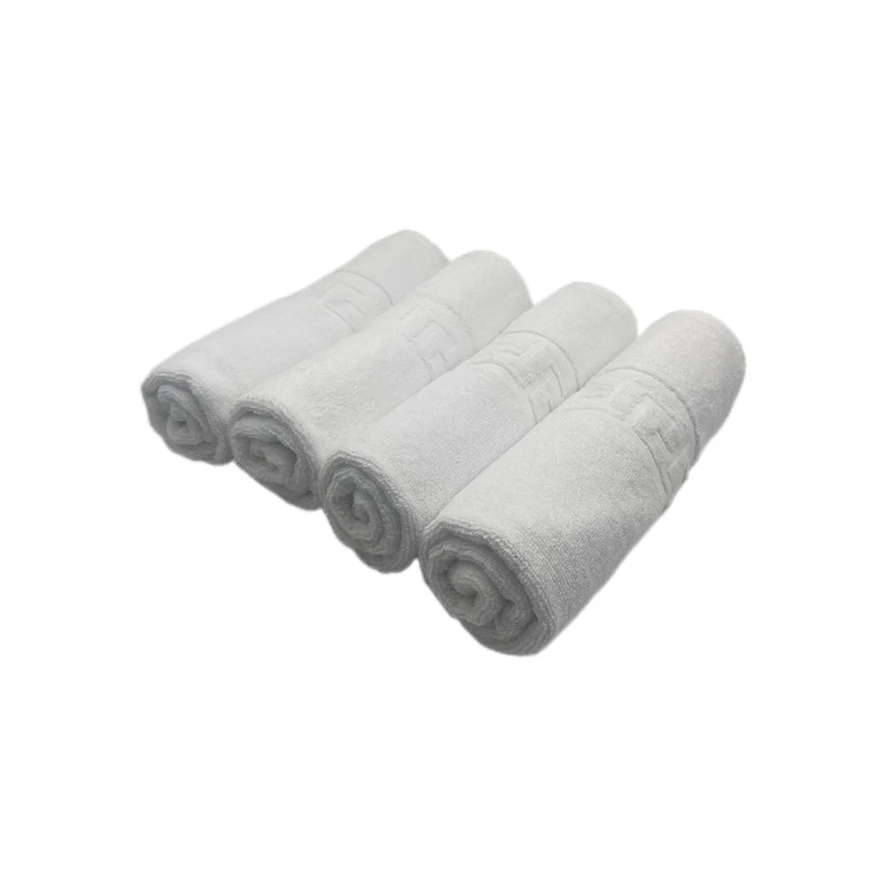 BYFT Magnolia Cotton Towel Set Jacquard Greek Design Luxury - Soft, Absorbent, Quick-Dry Bath Linen