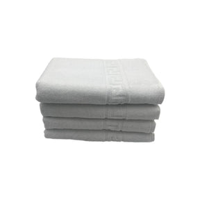 BYFT Magnolia| Cotton Towel Sets |White Greek Jacquard Dobby Design | Luxury - Soft, Absorbent, Quick-Dry Bath Linen